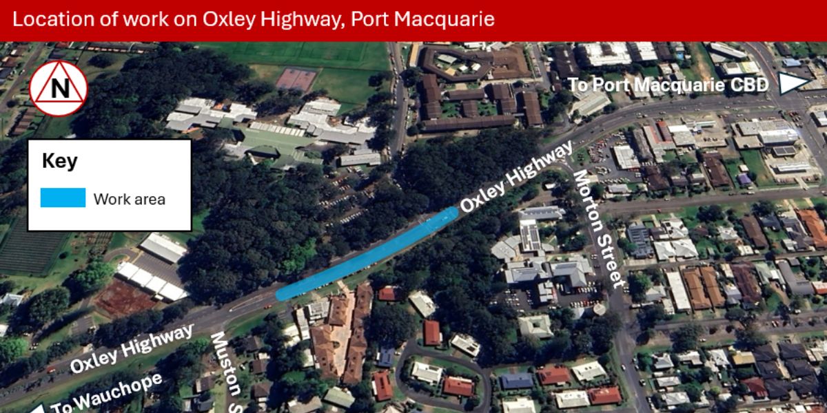 Changed traffic conditions on Oxley Highway at Port Macquarie